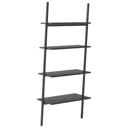 4-Tier Leaning Shelf Black 64x34x150,5 cm