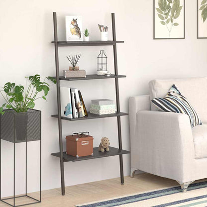 4-Tier Leaning Shelf Black 64x34x150,5 cm