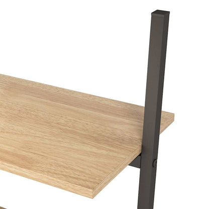 5-Tier Leaning Shelf Light Brown and Black 64x34x185,5 cm