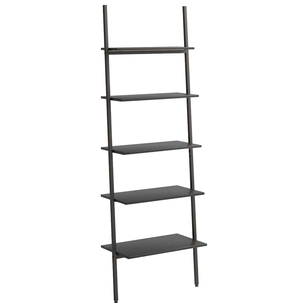 5-Tier Leaning Shelf Black 64x34x185,5 cm