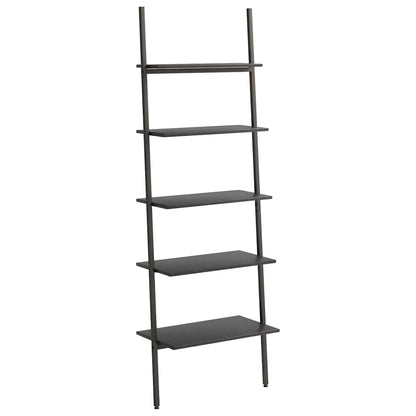 5-Tier Leaning Shelf Black 64x34x185,5 cm