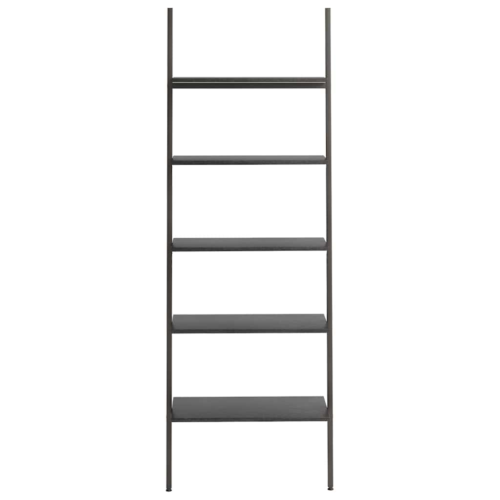 5-Tier Leaning Shelf Black 64x34x185,5 cm