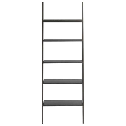 5-Tier Leaning Shelf Black 64x34x185,5 cm