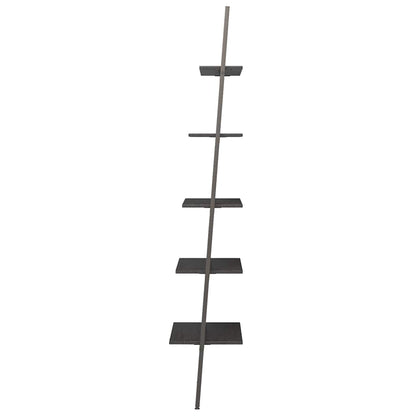 5-Tier Leaning Shelf Black 64x34x185,5 cm
