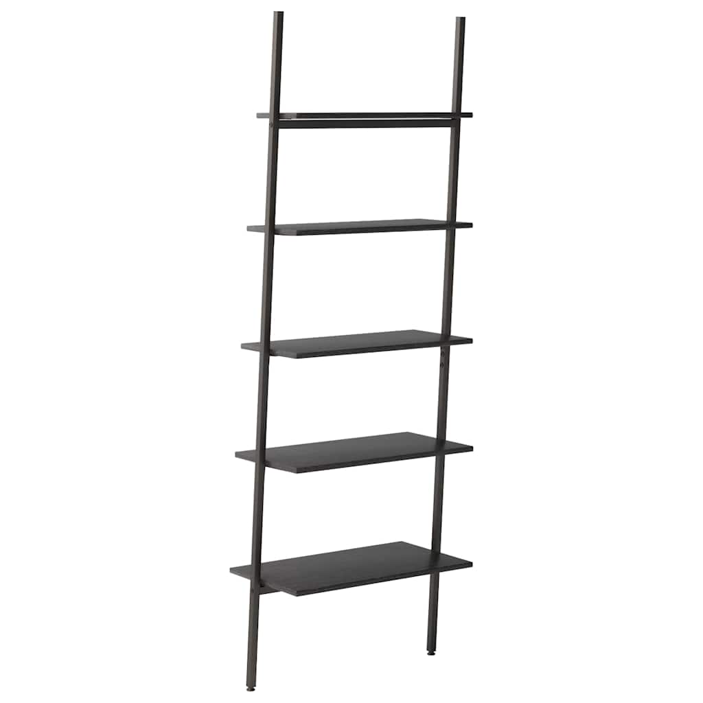 5-Tier Leaning Shelf Black 64x34x185,5 cm