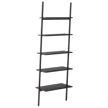 5-Tier Leaning Shelf Black 64x34x185,5 cm