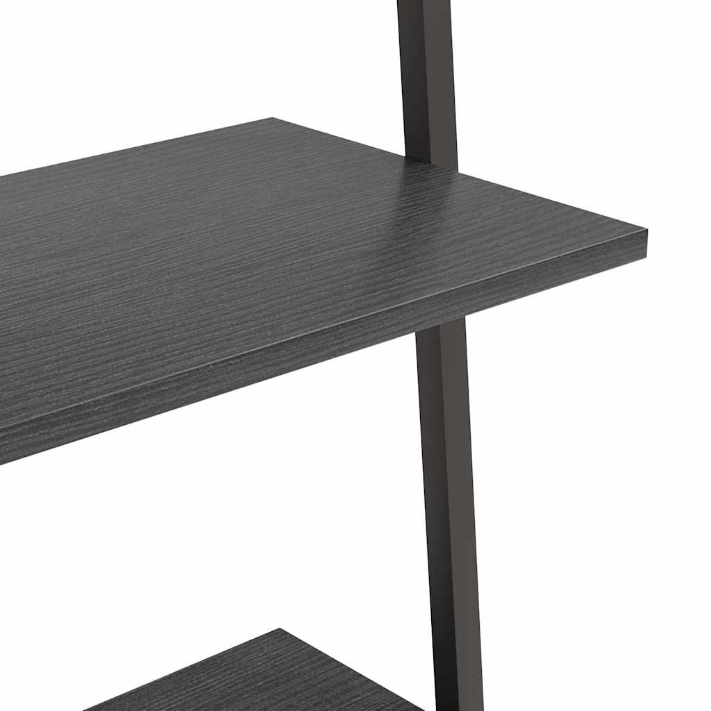 5-Tier Leaning Shelf Black 64x34x185,5 cm