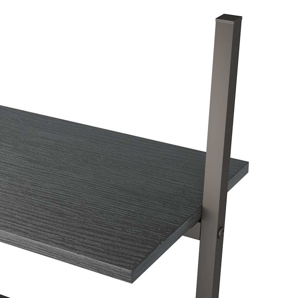 5-Tier Leaning Shelf Black 64x34x185,5 cm