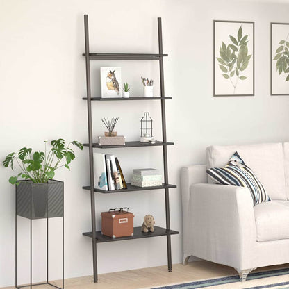 5-Tier Leaning Shelf Black 64x34x185,5 cm