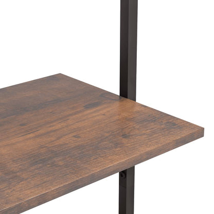 4-Tier Leaning Shelf Dark Brown and Black 64x35x152.5 cm