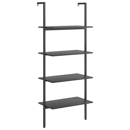 4-Tier Leaning Shelf Black 64x35x152,5 cm