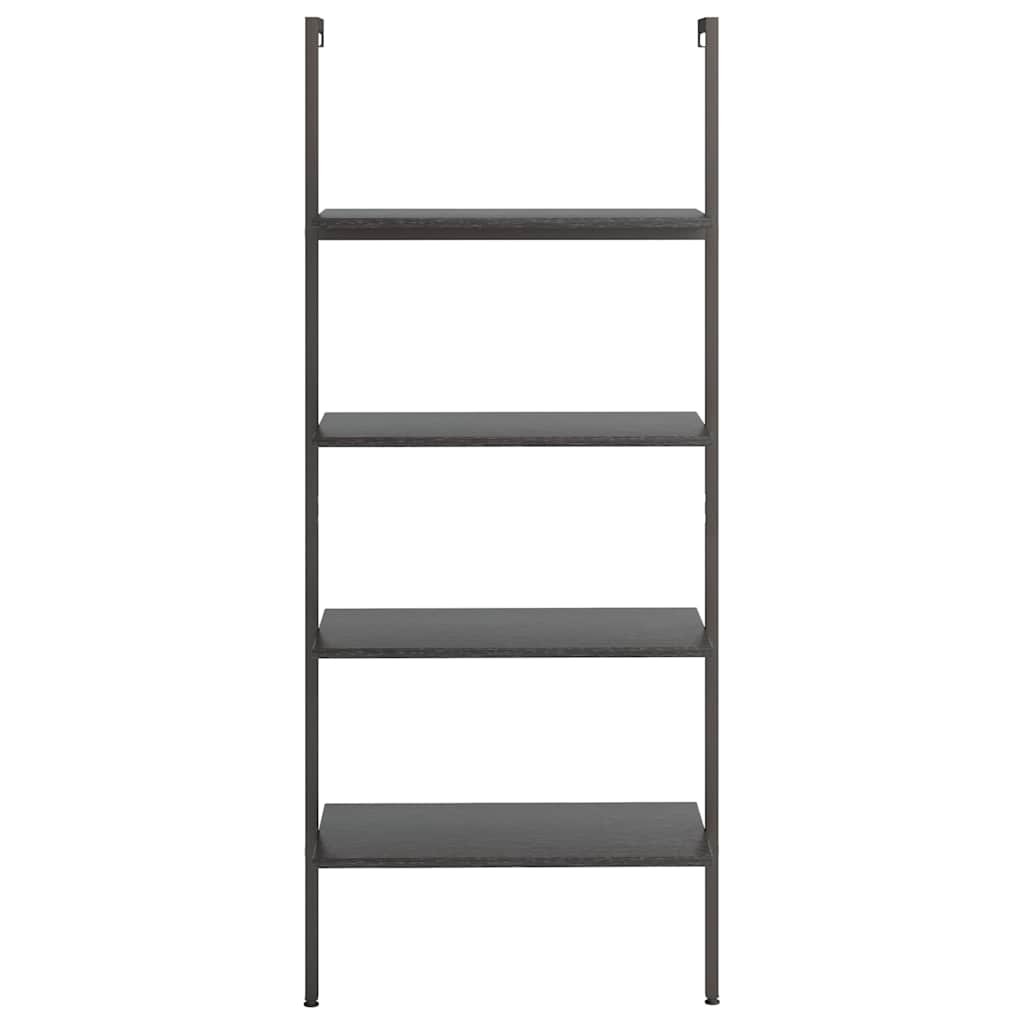 4-Tier Leaning Shelf Black 64x35x152,5 cm