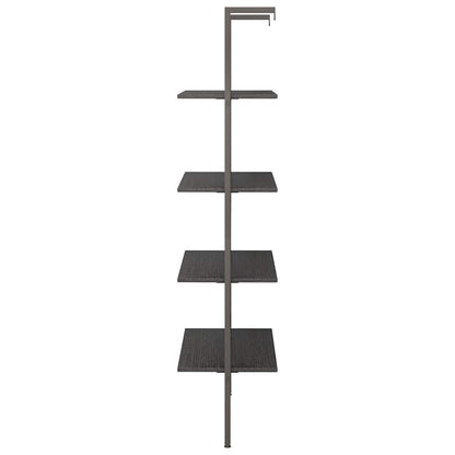 4-Tier Leaning Shelf Black 64x35x152,5 cm