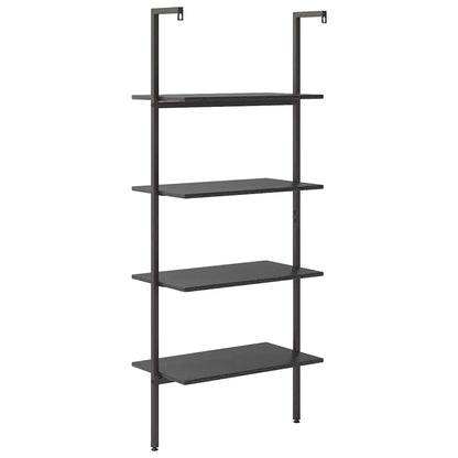4-Tier Leaning Shelf Black 64x35x152,5 cm