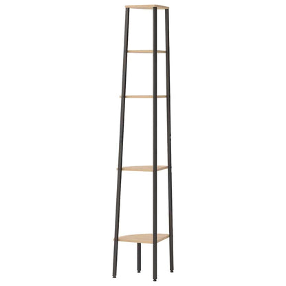 5-Tier Corner Shelf Light Brown and Black 45,5x31,5x180 cm