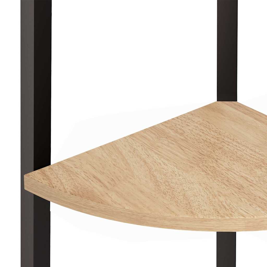 5-Tier Corner Shelf Light Brown and Black 45,5x31,5x180 cm