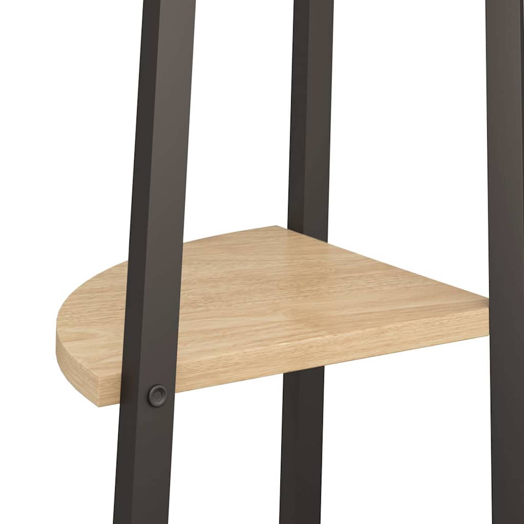 5-Tier Corner Shelf Light Brown and Black 45,5x31,5x180 cm