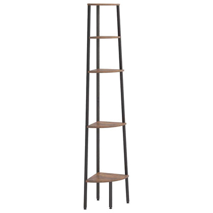 5-Tier Corner Shelf Dark Brown and Black 45,5x31,5x180 cm