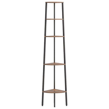5-Tier Corner Shelf Dark Brown and Black 45,5x31,5x180 cm