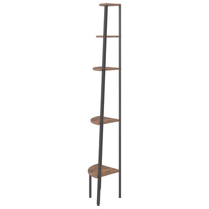5-Tier Corner Shelf Dark Brown and Black 45,5x31,5x180 cm