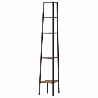 5-Tier Corner Shelf Dark Brown and Black 45,5x31,5x180 cm