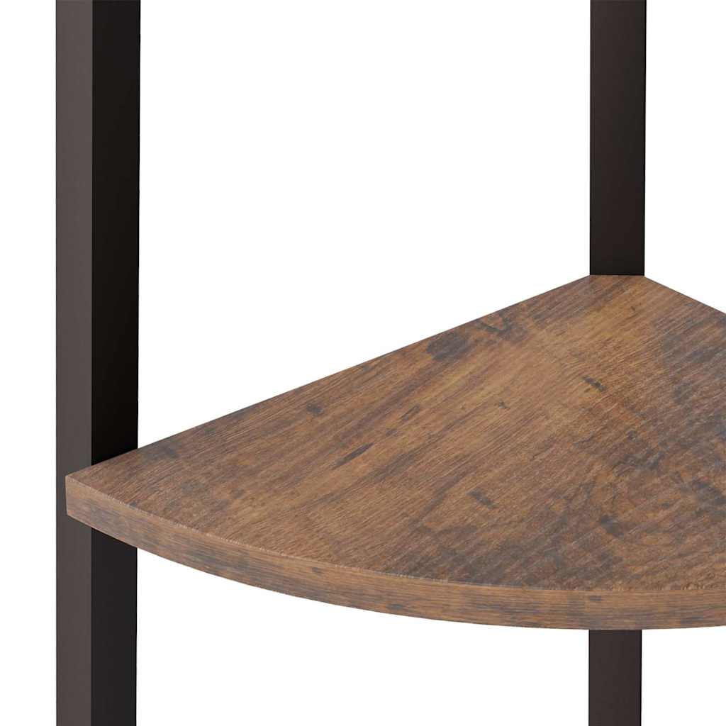 5-Tier Corner Shelf Dark Brown and Black 45,5x31,5x180 cm