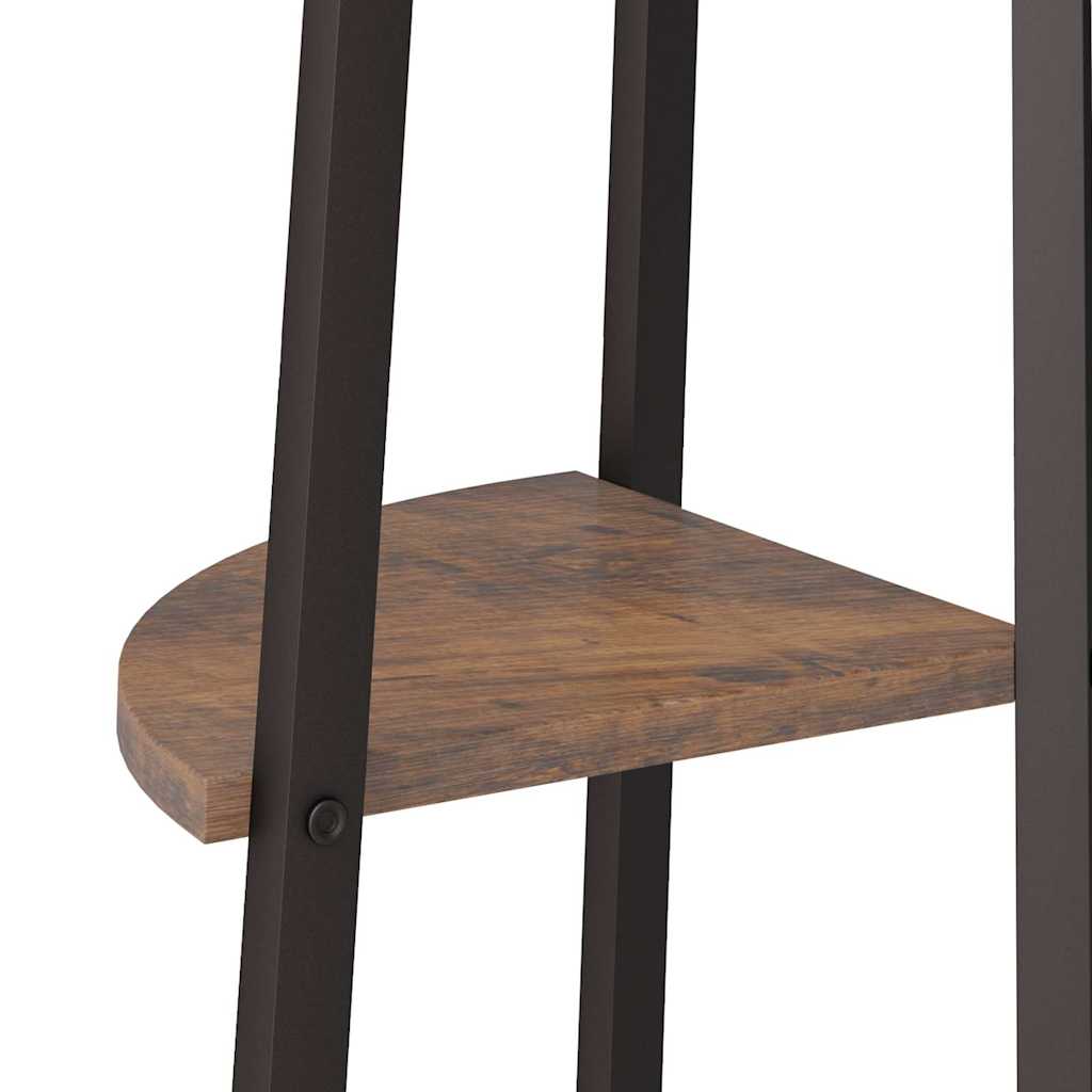 5-Tier Corner Shelf Dark Brown and Black 45,5x31,5x180 cm