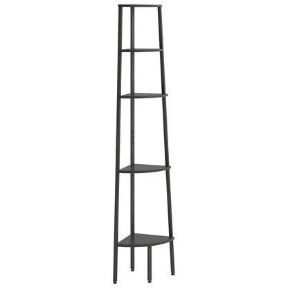 336396 vidaXL 5-Tier Corner Shelf Black 45,5x31,5x180 cm