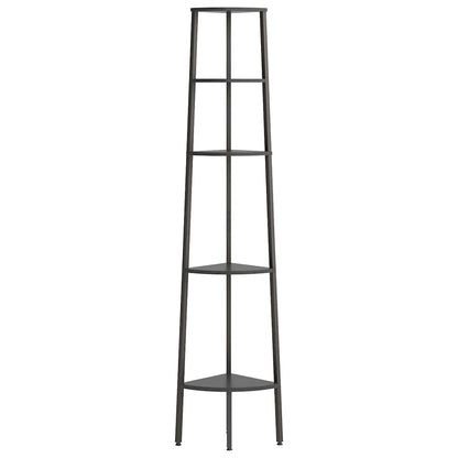 336396 vidaXL 5-Tier Corner Shelf Black 45,5x31,5x180 cm