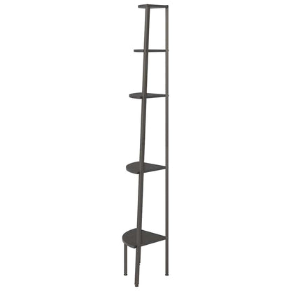 336396 vidaXL 5-Tier Corner Shelf Black 45,5x31,5x180 cm