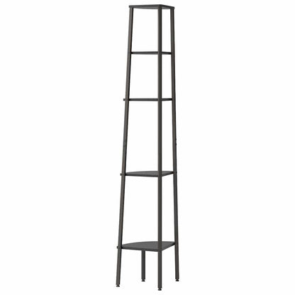 336396 vidaXL 5-Tier Corner Shelf Black 45,5x31,5x180 cm