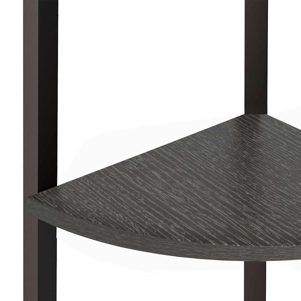 336396 vidaXL 5-Tier Corner Shelf Black 45,5x31,5x180 cm