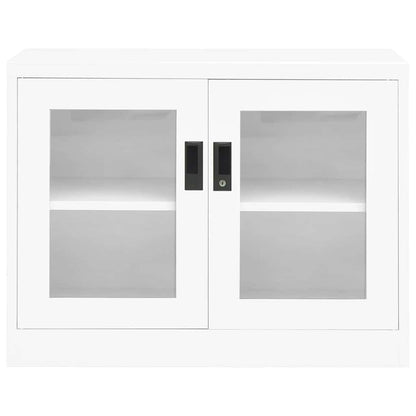 Office Cabinet White 90x40x70 cm Steel