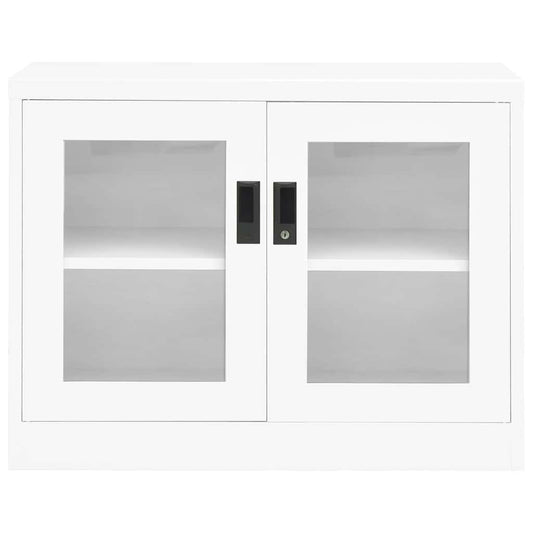 Office Cabinet White 90x40x70 cm Steel