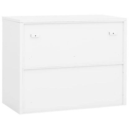 Office Cabinet White 90x40x70 cm Steel