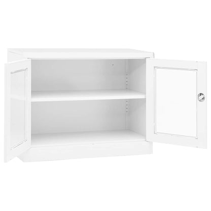Office Cabinet White 90x40x70 cm Steel