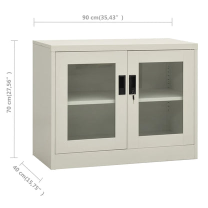 Office Cabinet Light Grey 90x40x70 cm Steel