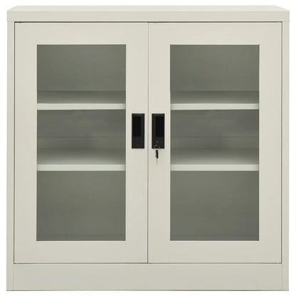 Office Cabinet | Light grey | Steel, tempered glass | Standard