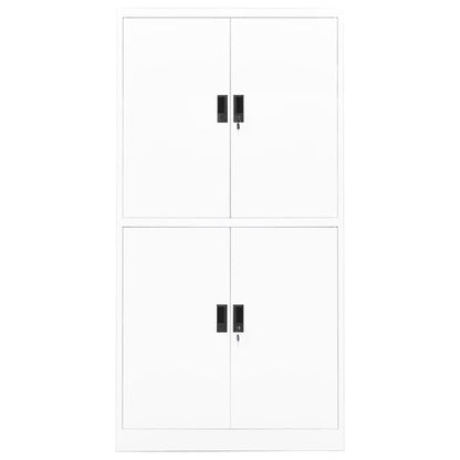 Office Cabinet White 90x40x180 cm Steel