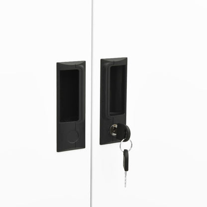 Office Cabinet White 90x40x180 cm Steel