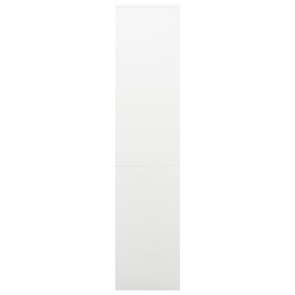 Office Cabinet | White | Steel and Tempered Glass | Large