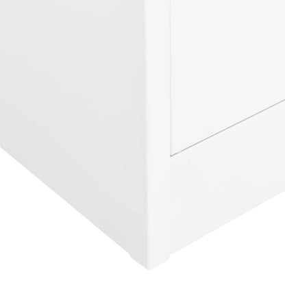 Office Cabinet | White | Steel and Tempered Glass | Large
