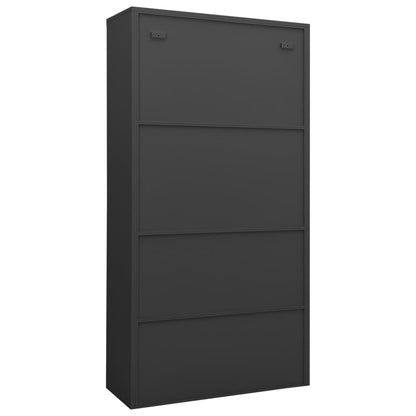 Office Cabinet | Anthracite | Steel, tempered glass | Large
