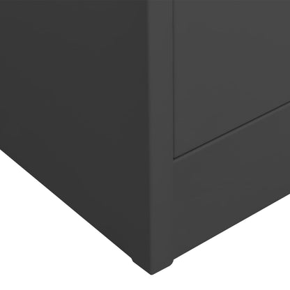 Office Cabinet | Anthracite | Steel, tempered glass | Large
