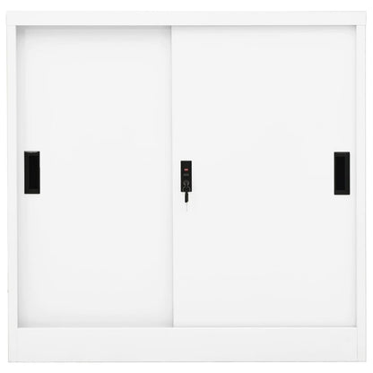 Office Cabinet | White | Steel | 90 cm x 40 cm x 90 cm | Filing Cabinet