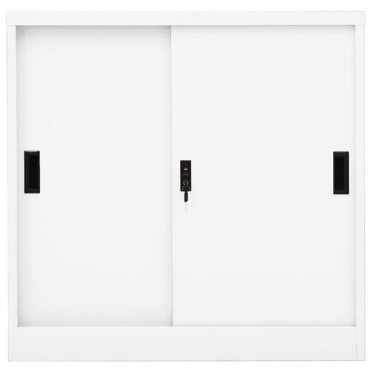 Office Cabinet | White | Steel | 90 cm x 40 cm x 90 cm | Filing Cabinet