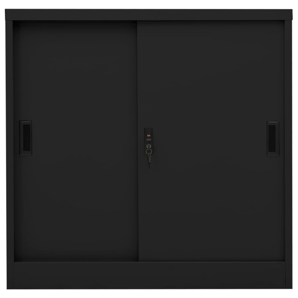 Office Cabinet | Black | Steel | 90x40x90 cm | Filing Cabinet