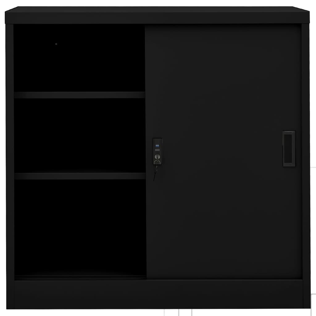 Office Cabinet | Black | Steel | 90x40x90 cm | Filing Cabinet