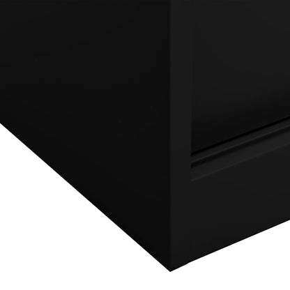 Office Cabinet | Black | Steel | 90x40x90 cm | Filing Cabinet