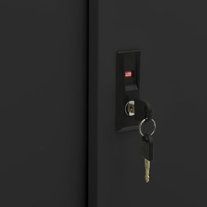 Office Cabinet | Black | Steel | 90x40x90 cm | Filing Cabinet